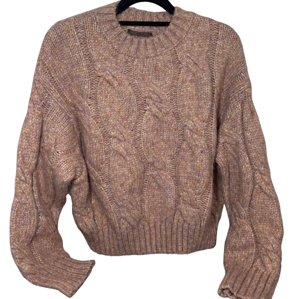 Chunky Cable Knit Sweater - Pink